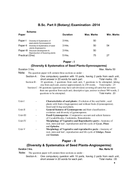 B.Sc. Part II (Botany) Examination -2014 Paper