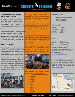 CrossFit Freedom Teen/Pre-Teen Winter Training Program What