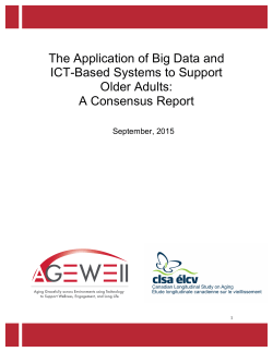 The Application of Big Data and ICT-Based Systems to - AGE-WELL