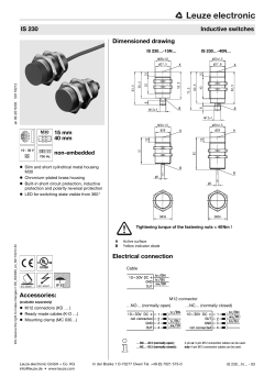 Accessories: Dimensioned drawing Electrical connection IS 230