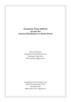 Consumer Price Inflation across the Income Distribution in South Africa