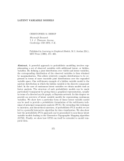 LATENT VARIABLE MODELS Microsoft Research 7 J. J. Thomson