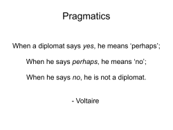 Pragmatics