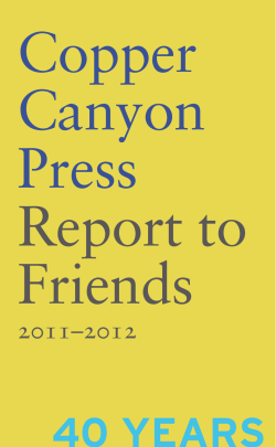 Report to Friends - Copper Canyon Press