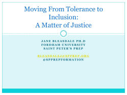 Moving From Tolerance to Inclusion