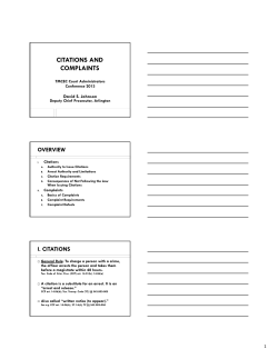 CITATIONS AND COMPLAINTS - tmcec.com