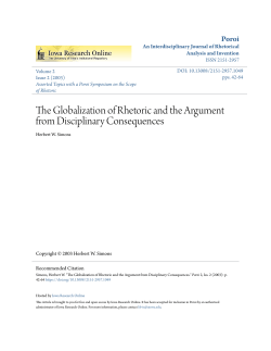 The Globalization of Rhetoric and the Argument from Disciplinary