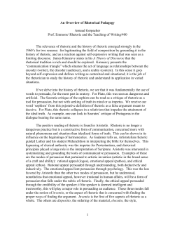 An Overview of Rhetorical Pedagogy