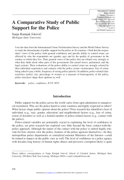 A Comparative Study of Public Support for the Police