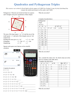Quadratics and Pythagorean Triples