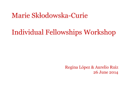 Marie Skłodowska-Curie Individual Fellowships Workshop