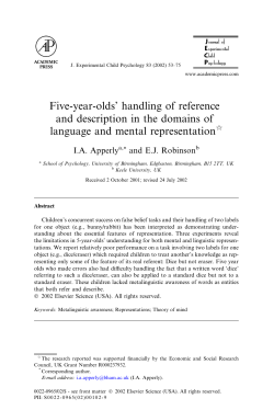 Five-year-olds` handling of reference and description in