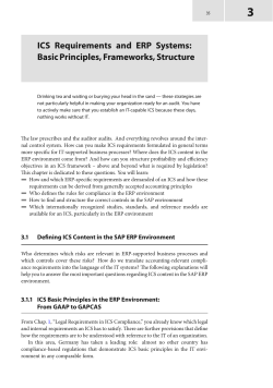 ICS Requirements and ERP Systems: Basic Principles, Frameworks