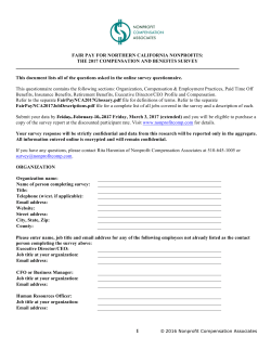 FAIR PAY FOR NORTHERN CALIFORNIA NONPROFITS: THE 2017