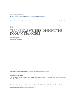 teachers as writers: opening the door to dialogism