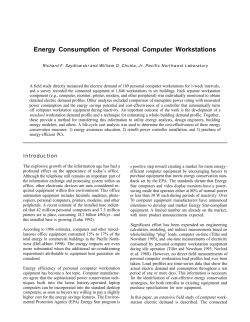 Energy Consumption of Personal Computer Workstations