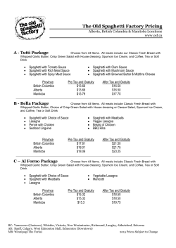 The Old Spaghetti Factory Pricing