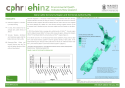Dairy Cattle Density by Region and Territorial Authority (TA)