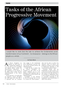 Tasks of the African Progressive Movement