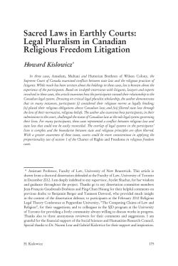 Sacred Laws in Earthly Courts: Legal Pluralism