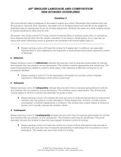 ap&reg; english language and composition 2008 scoring