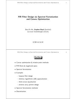 FIR Filter Design via Spectral Factorization and Convex Optimization