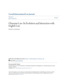 Ghanaian Law: Its Evolution and Interaction with English Law