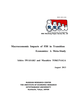 Macroeconomic Impacts of FDI in Transition Economies: A Meta