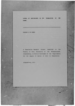 LEVELS OF EQUIVALENCE IN THE TRANSLATION OF TWO