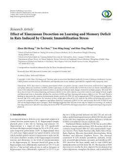 Effect of Xiaoyaosan Decoction on Learning and Memory Deficit in