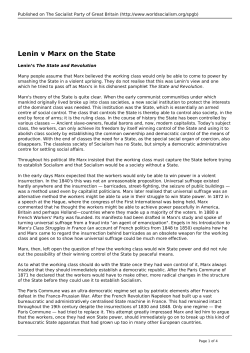 Lenin v Marx on the State - World Socialist Movement