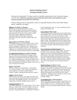 Summer Reading Grade 7 Stoneham Middle School