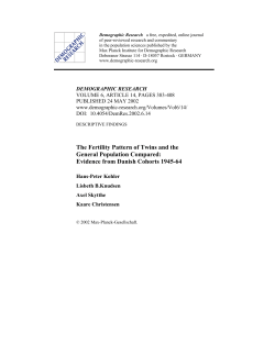 The Fertility Pattern of Twins and the General Population Compared