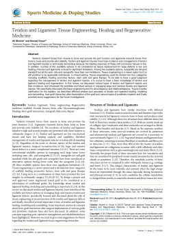 Tendon and Ligament Tissue Engineering, Healing and