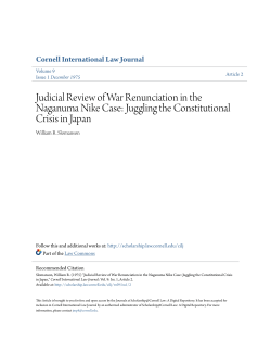 Judicial Review of War Renunciation in the Naganuma Nike Case