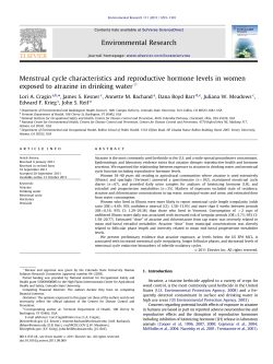 Menstrual cycle characteristics and reproductive hormone levels in