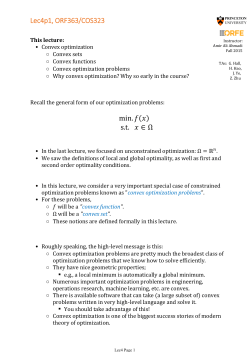 Convex sets - Princeton University