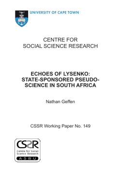 state-sponsored pseudo- science in south africa