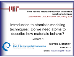 Introduction to atomistic modeling techniques: Do we need atoms to