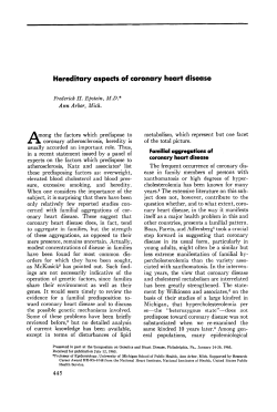 Hereditary aspects of coronary heart disease