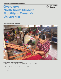 Overview: North-South Student Mobility in Canada`s Universities