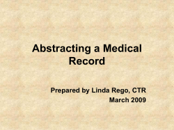Abstracting a Medical Record