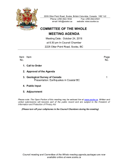 Agenda - the District of Sooke