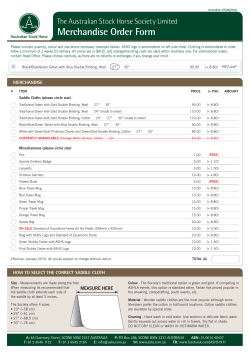 Merchandise Order Form - Australian Stock Horse Society