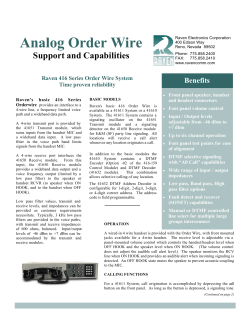 Analog Order Wire Brochure - Raven Electronics Corporation