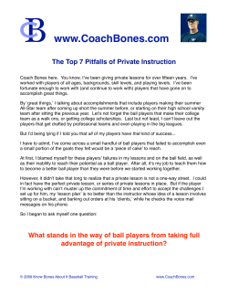 7 Pifalls of a Private Lesson