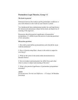 Postmodernism, Derrida and Diff&eacute;rance: A Critique