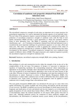 Correlation of sandstone rock properties obtained from field and