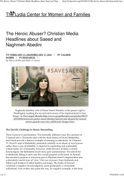 (The Heroic Abuser? Christian Media Headlines about Saeed and