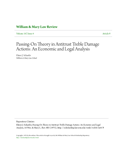 Passing-On Theory in Antitrust Treble Damage Actions: An
